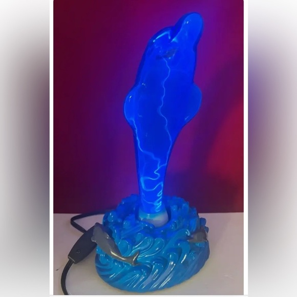 Retro Vintage Y2K Dolphin Plasma Lamp Beachy Ocean Nautical Tropical Neon Light - Picture 8 of 14